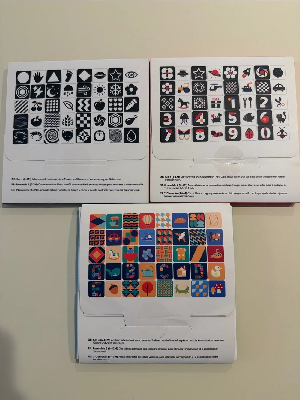 Baby Visual Stimulation Cards Set - Black, Red & Teal
